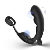 Masajeador de próstata vibratorio de 9 velocidades, anillo de eyaculación retardada, vibrador anal con control remoto